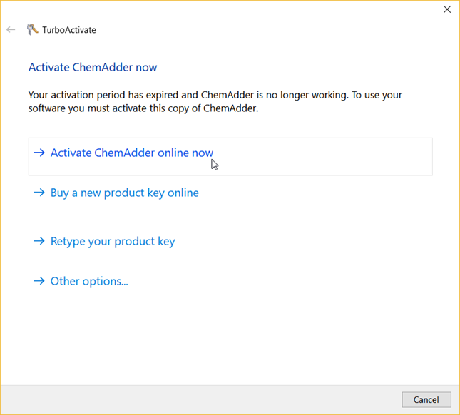 Activating ChemAdder online.