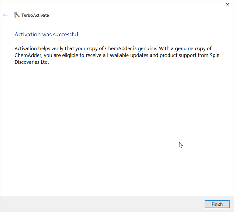 Succesful activation.