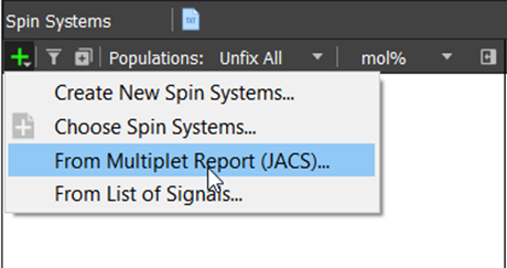 Importing multiplet report