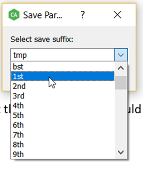 There are several file extensions for the parameter file to choose from.