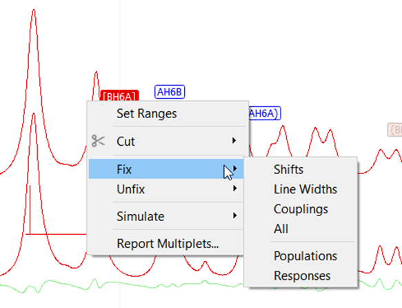 Parameters can be fixed/unfixed individually.