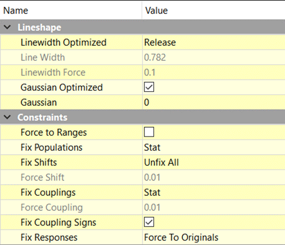 All the parameters can also be fixed/unfixed at once.