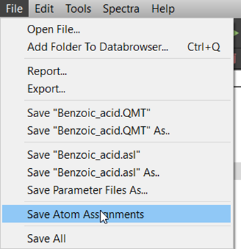 Atom assignment are saved automatically when the parameter file is saved. They can also be saved via File menu.