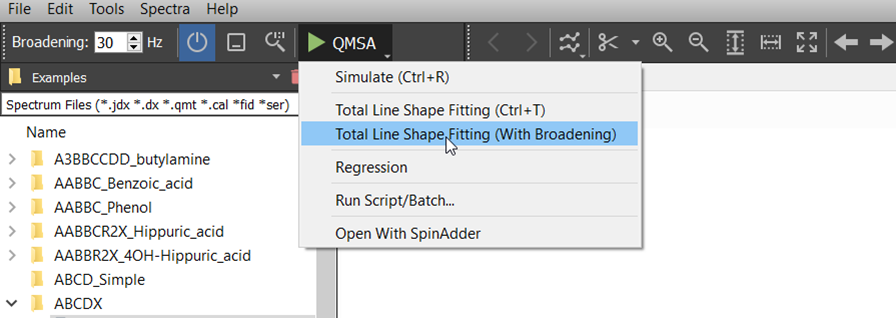 Run Total Line Shape Fitting (With Broadening).