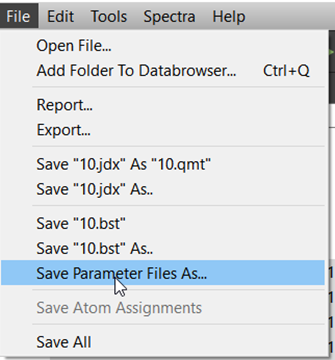Save the integrals via File menu.