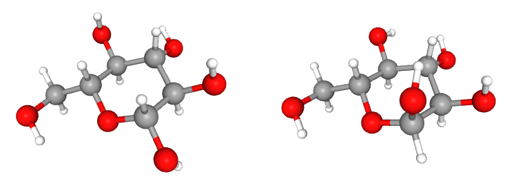 Beta- and alpha-glucopyranose