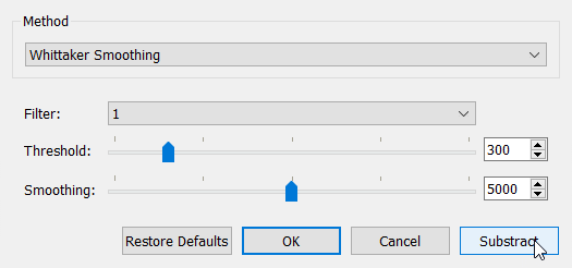 Subtract the baseline when appropriate options have been found